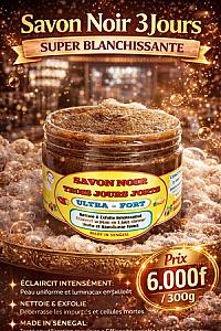 Savon Noir 3 jours - Super Blanchissant