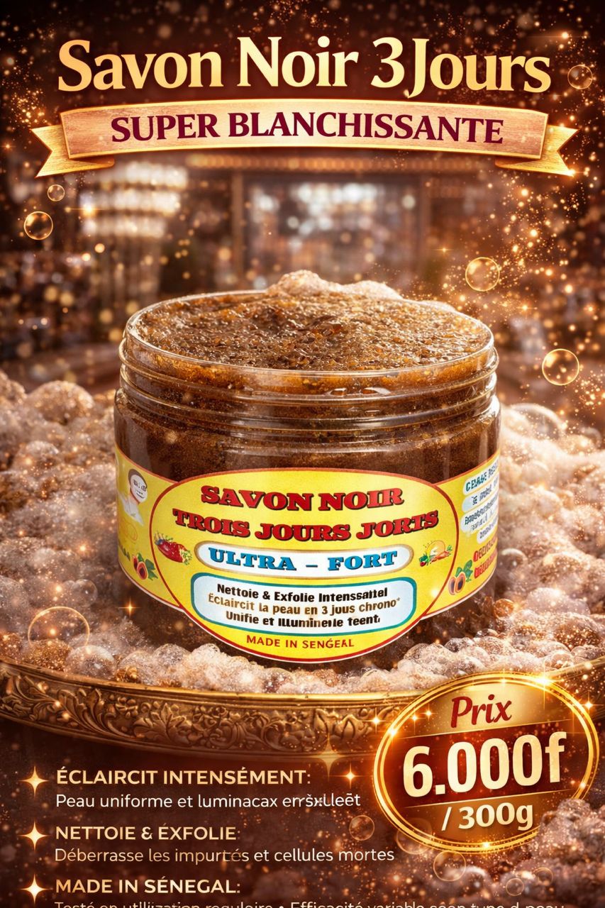 Savon Noir 3 jours - Super Blanchissant