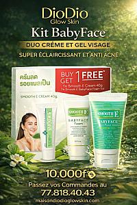 Kit BabyFace DUO CRÉME ET GEL VISAGE SUPER ÉCLAIRCISSANT ET ANTI ACNÉ